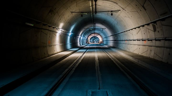 Tunnel du T6 sous Viroflay avant l'ouverture, septembre 2015